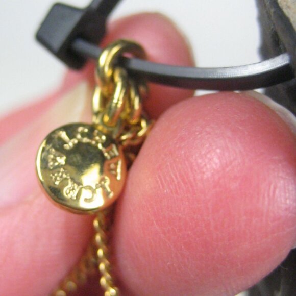 J.Crew Gold Tone Necklace Circle Bar Pendant Chain Modern Signed Geometric Charm - Picture 5 of 10